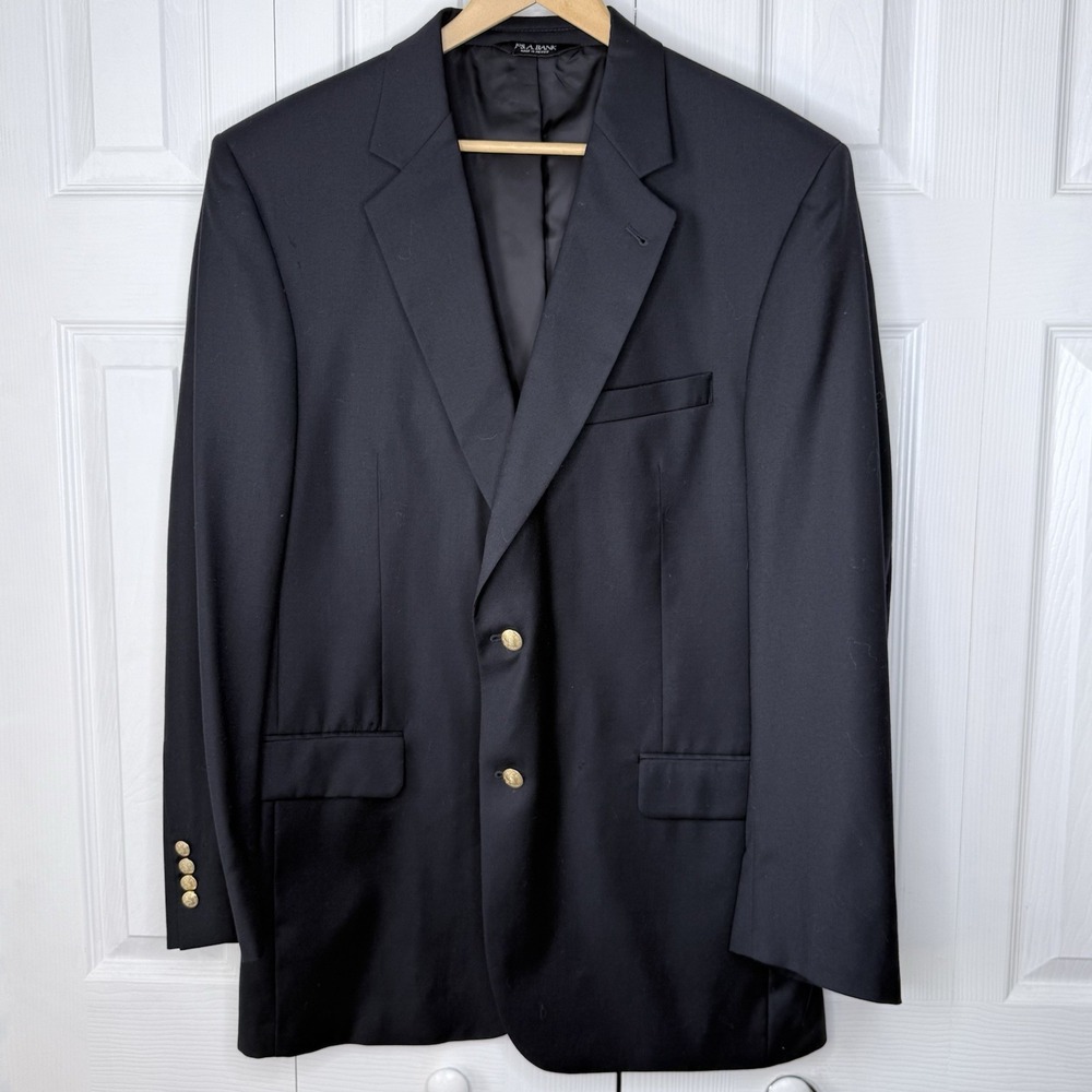 Jos. A. Bank Signature Collection Navy Wool Blazer‎ Gold Buttons Mens 44L Gordon